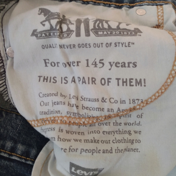 Levi's 505 Boot Cut Blue Denim 10" High Rise Jeans sz 31 x 30 - Picture 6 of 9